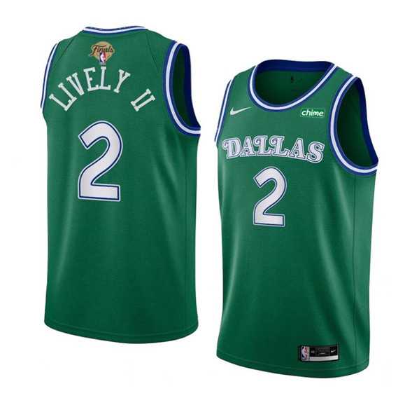 Men%27s Dallas Mavericks #2 Dereck Lively II Green 2024 Finals Classic Edition Stitched Basketball Jersey Dzhi